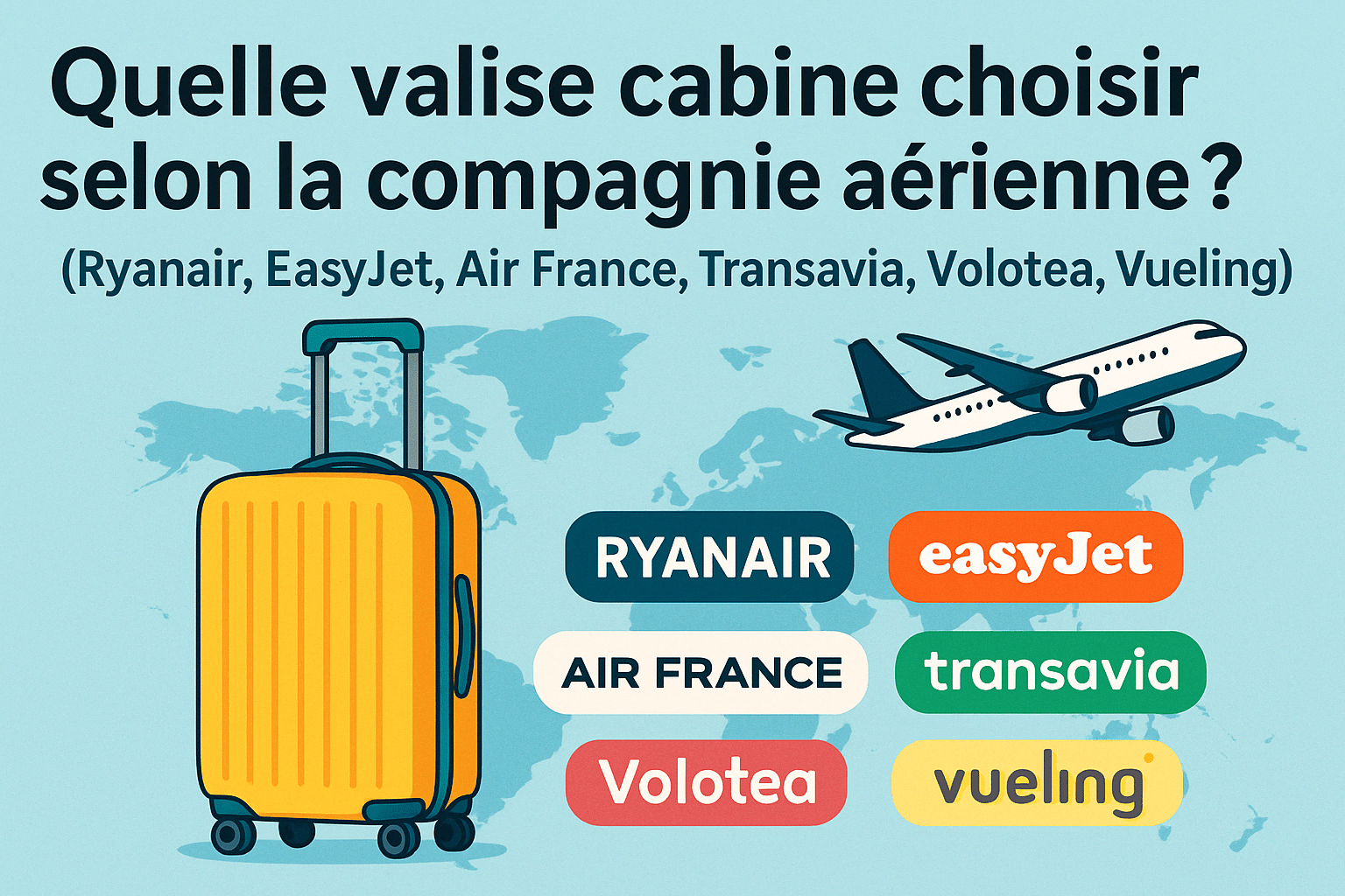 Quelle valise cabine choisir selon la compagnie aérienne ? (Ryanair, EasyJet, Air France, Transavia, Volotea, Vueling)