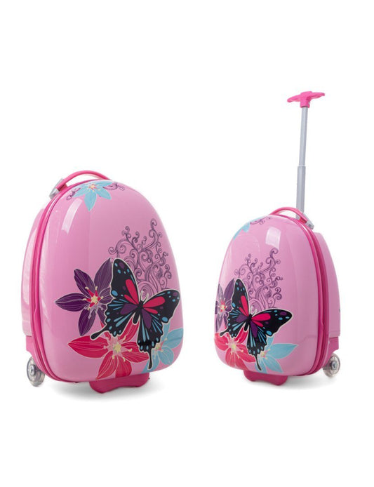 Valise Enfant Rigide 2 Roues – Papillons-valise pour enfants avec 4 roues pivotantes-Mes-valises.com