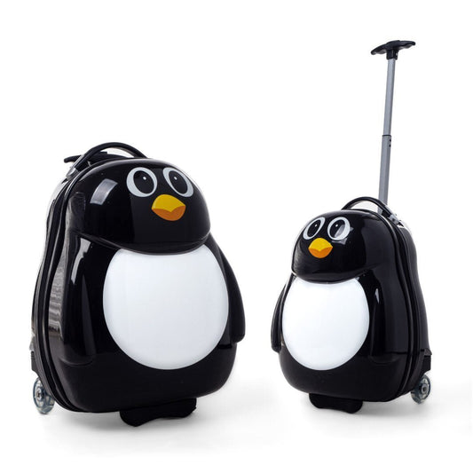 Valise Enfant Rigide 2 Roues – Pingouin-valise pour enfants avec 4 roues pivotantes-Mes-valises.com