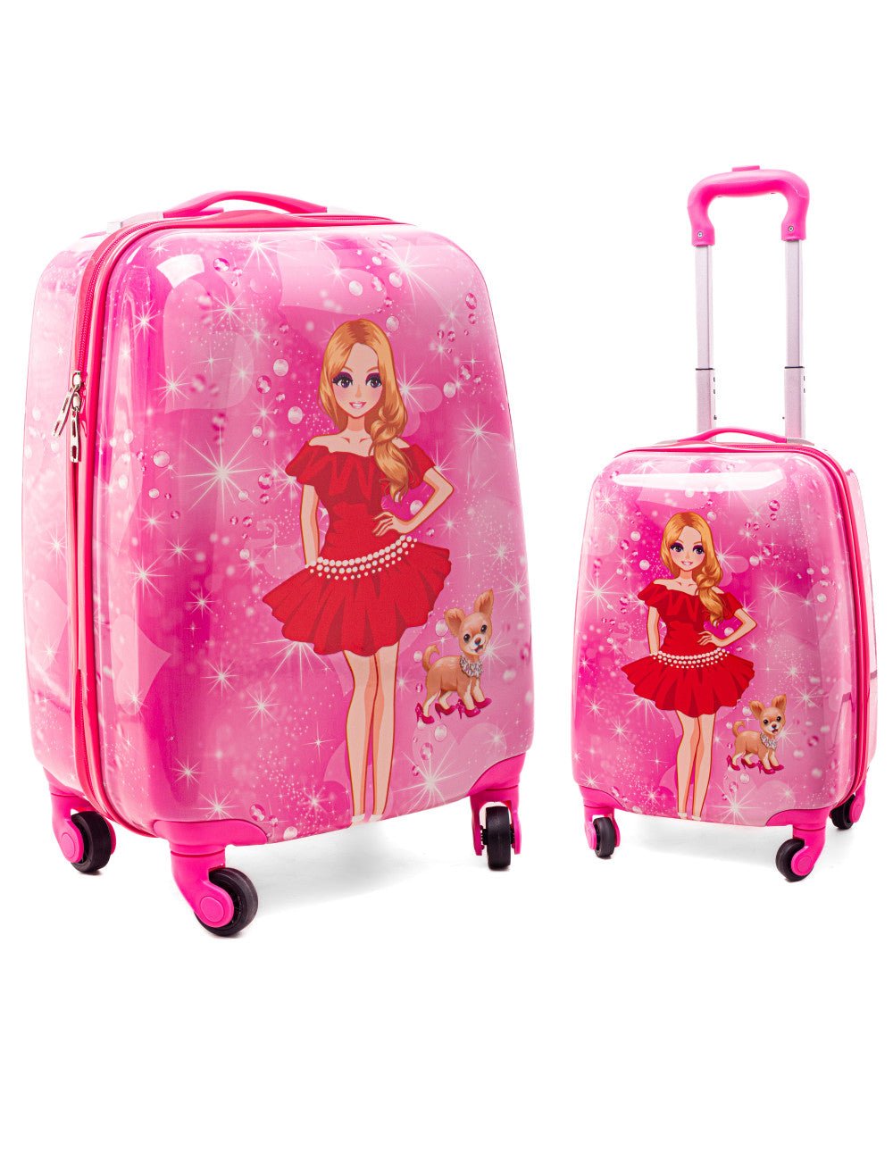 Valise Enfant Rigide 4 Roues – Motif Barbie-valise pour enfants avec 4 roues pivotantes-Mes-valises.com