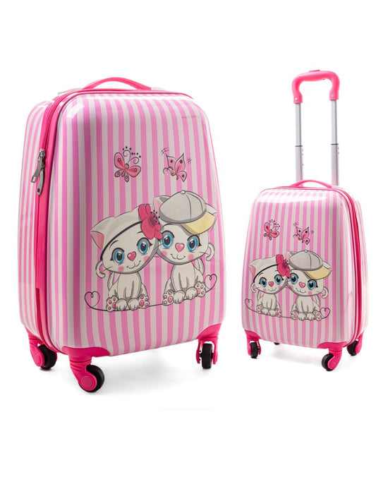 Valise Enfant Rigide 4 Roues – Motif chatons-valise pour enfants avec 4 roues pivotantes-Mes-valises.com