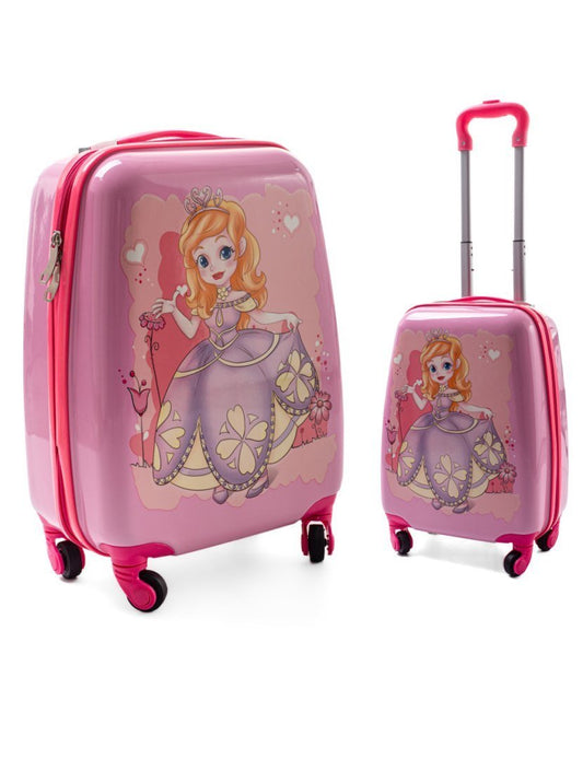 Valise Enfant Rigide 4 Roues – Motif princesse-valise pour enfants avec 4 roues pivotantes-Mes-valises.com