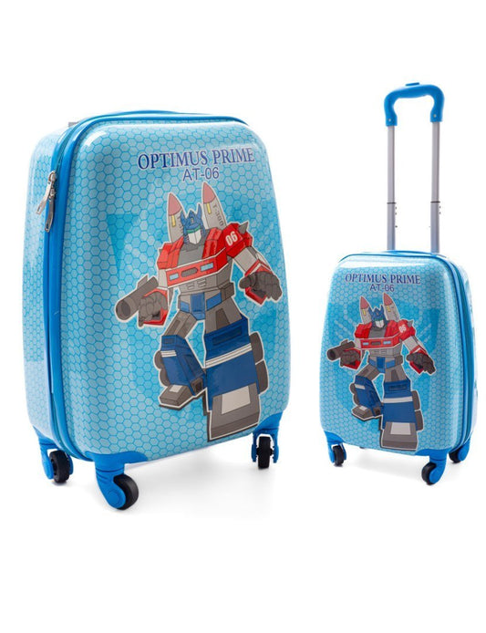 Valise Enfant Rigide 4 Roues – Motif robot-valise pour enfants avec 4 roues pivotantes-Mes-valises.com