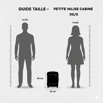 Valise Cabine 40x50x25 Cm - Mix Textile Et Coque Dure Arrière - 2 Compartiments - Occasion